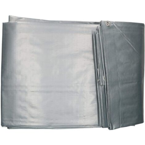 KOTARBAU - Bâche en Tissu - 2 x 3 m - Argent - 200 g/m² - Œillets renforcés - Bâche de Protection - Bâche de Chantier - Cordon étanche et indéchirable - pour Toutes Les Conditions météorologiques
