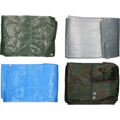 KOTARBAU - Bâche en tissu - 3 x 4 m - Bleu - 75 g/m² - Avec œillets renforcés - Bâche de protection - Bâche de chantier, étanche, indéchirable - Pour toutes les conditions météorologiques