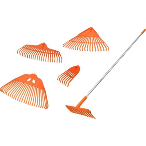 KOTARBAU Balai à lamelles avec fonction clic - Manche en aluminium pour balayer les feuilles et le foin