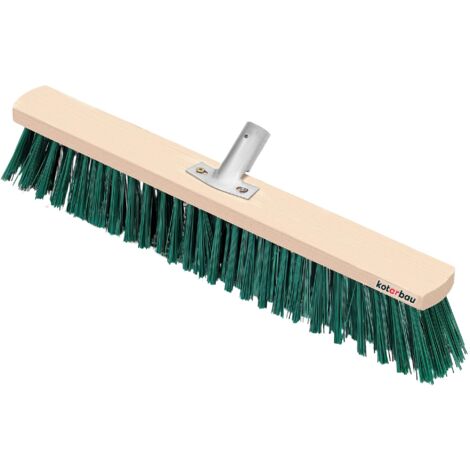 KOTARBAU® Balai Brosse - 55 cm - Balai Exterieur Terrasse - Brosse de Voirie - Sans Manche - Bois - PVC - Poils Durs - de Jardin - Outil de Nettoyage