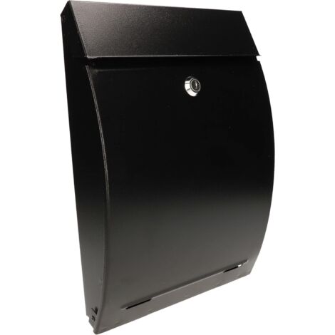 KOTARBAU Boîte aux lettres 340 x 245 x 75 mm Noir mat Format A-4 Convexe pour journaux, avions