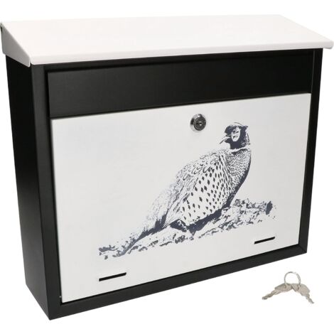 KOTARBAU Boîte aux lettres avec graphisme intéressant - Verrouillable - Résistant à la corrosion et aux rayures - Design faisan