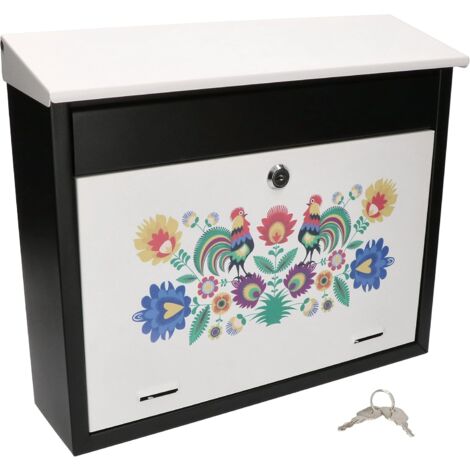 KOTARBAU Boîte aux lettres avec motif intéressant - Verrouillable - Résistante à la corrosion et aux rayures - Design campagnard
