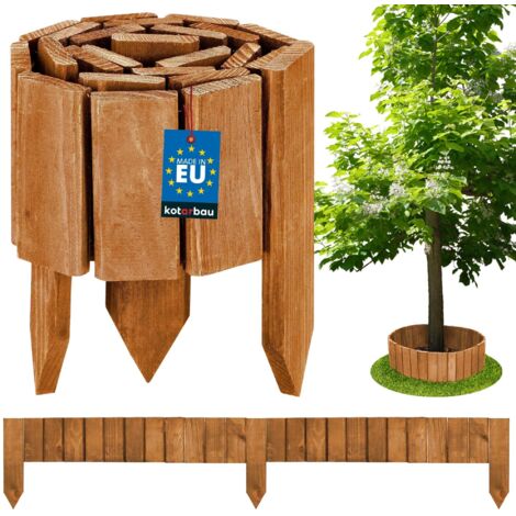 KOTARBAU® Bordure Jardin Exterieur Bois - 110 x 10 cm - Cloture Bois Jardin - Chêne - Palissade Flexible - Décoration Jardin