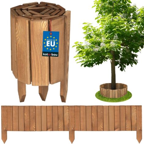 KOTARBAU® Bordure Jardin Exterieur Bois - 110 x 20 cm - Cloture Bois Jardin - Brun - Palissade Flexible - Décoration Jardin