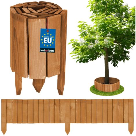 KOTARBAU® Bordure Jardin Exterieur Bois - 110 x 20 cm - Cloture Bois Jardin - Chêne - Palissade Flexible - Décoration Jardin