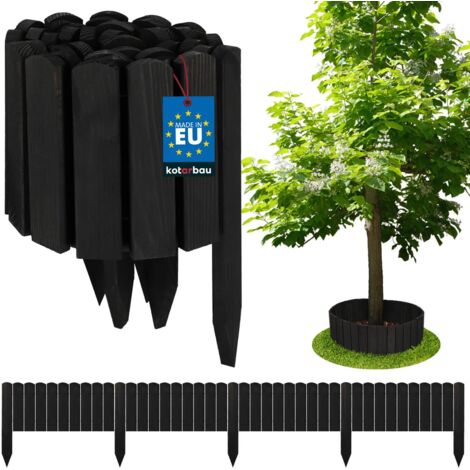 KOTARBAU® Bordure Jardin Exterieur Bois - 200 x 20 cm - Cloture Bois Jardin - Anthracite - Palissade Flexible - Décoration Jardin