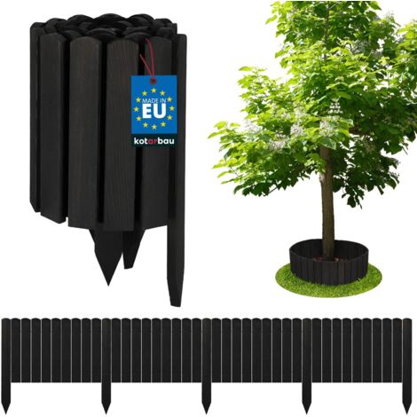 KOTARBAU® Bordure Jardin Exterieur Bois - 200 x 30 cm - Cloture Bois Jardin - Anthracite - Palissade Flexible - Décoration Jardin