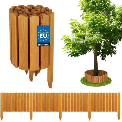 KOTARBAU® Bordure Jardin Exterieur Bois - 200 x 30 cm - Cloture Bois Jardin - Chêne - Palissade Flexible - Décoration Jardin