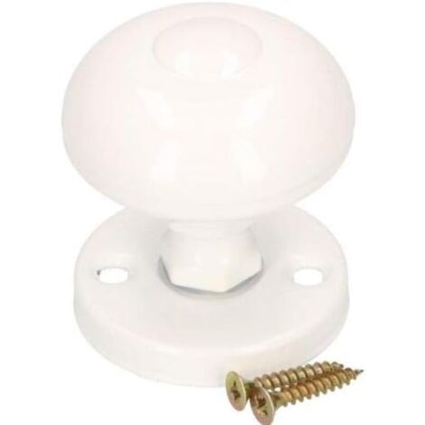KOTARBAU Bouton de porte en métal Ø 55 mm Poignée de porte ronde avec rosace fixe revêtue par pulvérisation (blanc)
