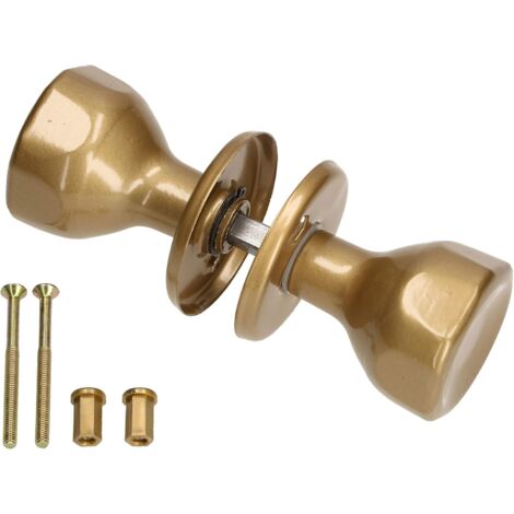Kotarbau – Bouton de porte rotatif or 48mm – Garniture en acier laqué – Installation facile avec vis et tige carrée – Pour bois, métal et PVC