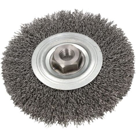 KOTARBAU Brosse à disque 120 mm avec filetage M14 fil d'acier ondulé pour meuleuse d'angle