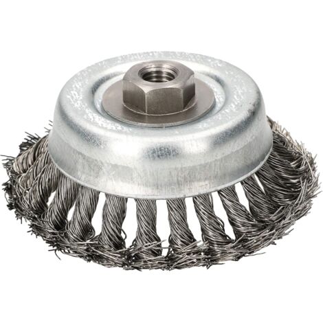 KOTARBAU Brosses à fil métallique 120 mm avec filetage M14 pour meuleuse d'angle