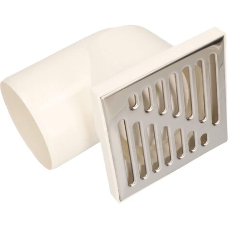 KOTARBAU Caniveau de douche avec raccord latéral - 110 mm - Grille d'évacuation de 150 x 150 mm - En acier inoxydable - Carré - Blanc