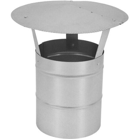 KOTARBAU® Chapeau de Cheminée - Acier Galvanisé - ø 180 mm - Argent - Chapeau Cheminée Anti Pluie - Résistant à la Corrosion - Installation Facile - Design Moderne