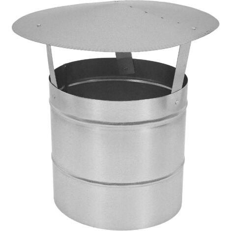 KOTARBAU® Chapeau de Cheminée - Acier Galvanisé - ø 250 mm - Argent - Chapeau Cheminée Anti Pluie - Résistant à la Corrosion - Installation Facile - Design Moderne