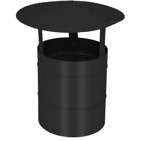 KOTARBAU® Chapeau de Cheminée - Acier Galvanisé et Peint par Poudre - ø 170 mm - Noir - Chapeau Cheminée Anti Pluie - Résistant à la Corrosion - Installation Facile - Design Moderne