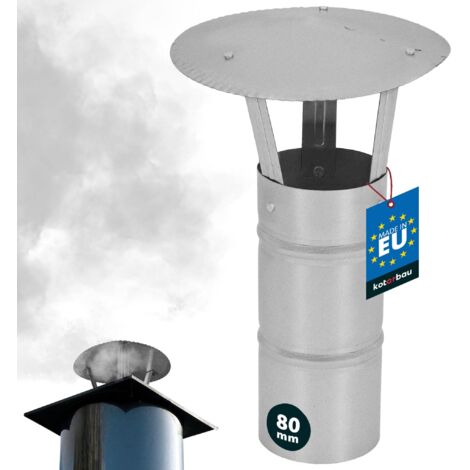 KOTARBAU® Chapeau de Cheminée - Acier Galvanisé et Peint par Poudre - ø 200 mm - Noir - Chapeau Cheminée Anti Pluie - Résistant à la Corrosion - Installation Facile - Design Moderne