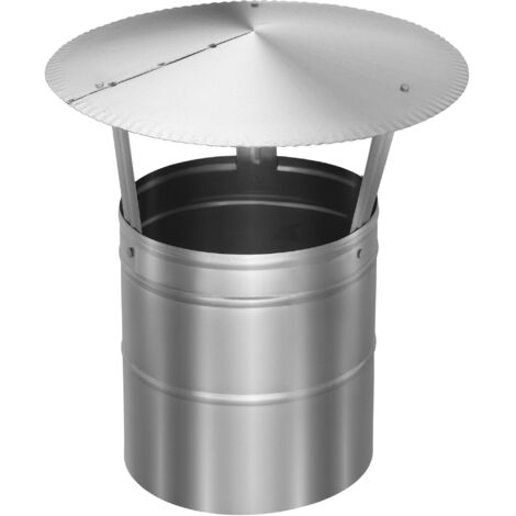 KOTARBAU® Chapeau De Cheminée - Inox - ø 200 mm - Argent - Chapeau Cheminée Anti Pluie - Résistant à la Corrosion - Installation Facile - Design Moderne