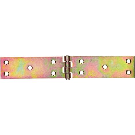 KOTARBAU Charnière de caisse - 150 mm x 25 mm - Galvanisée - Jaune - Charnière de porte - Charnière de porte - Charnière de placard