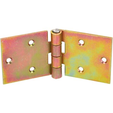 KOTARBAU Charnière de coffre - 100 x 50 mm - Galvanisée - Jaune - Charnière de porte - 2 ailes - Qualité supérieure
