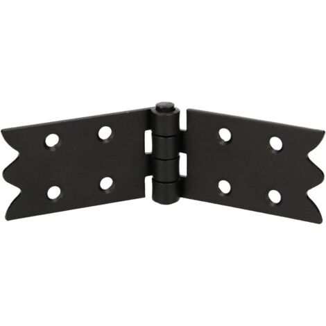 KOTARBAU Charnière de meuble 112 x 35 mm Charnière pour coffre Revêtue par poudre Noire