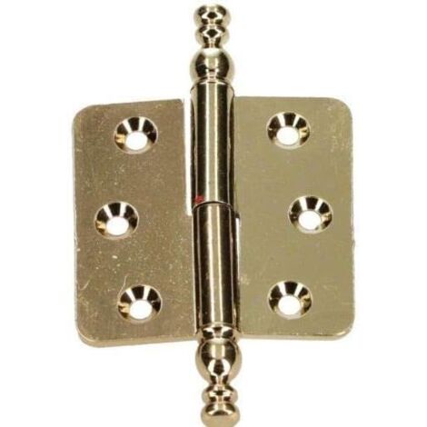 KOTARBAU Charnières décoratives 45 x 45 mm - Bande de style - Charnière de meubles universelle - Antirouille - Gauche et droite - Robuste - Pratique (laiton droite)