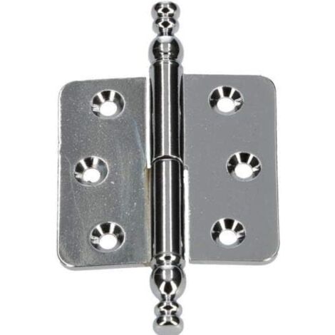 KOTARBAU Charnières décoratives 45 x 45 mm Bande de style Charnière de meubles universelle Différentes couleurs antirouille gauche / droite Robuste pratique (chrome droit)