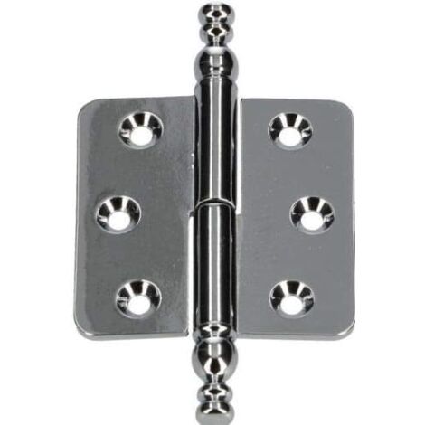 KOTARBAU Charnières décoratives 45 x 45 mm Bande de style Charnière de meubles universelle Différentes couleurs antirouille gauche / droite Robuste pratique (chrome gauche)