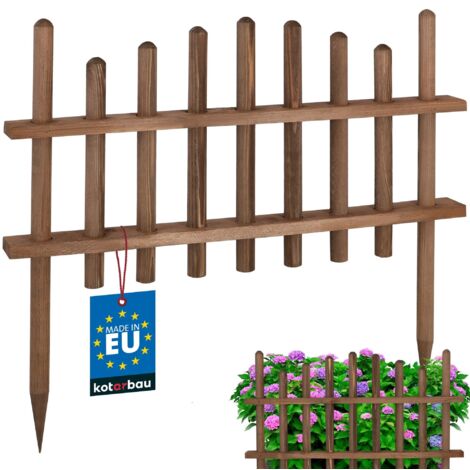 KOTARBAU® Cloture Bois - 60 cm - Wenge - Cloture Jardin Exterieur Bois de Pin - Bordure de Jardin - Palissade - Facile à Installer