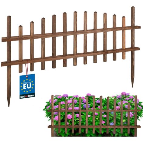 KOTARBAU® Cloture Bois - 85 cm - Wenge - Cloture Jardin Exterieur Bois de Pin - Bordure de Jardin - Palissade - Facile à Installer