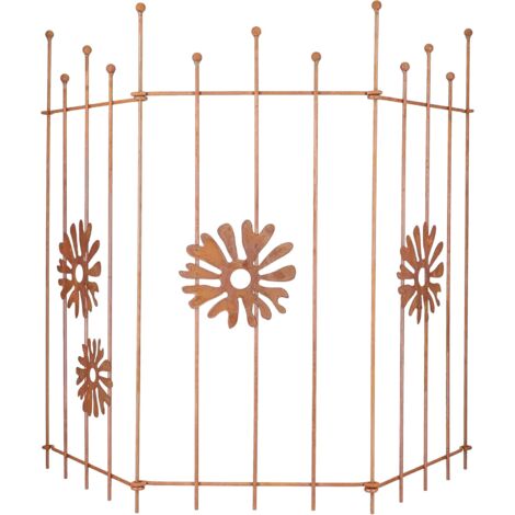 KOTARBAU Clôture de jardin en acier inoxydable - 3 éléments de clôture - 120 x 46 cm - Palissade - Décoration en métal