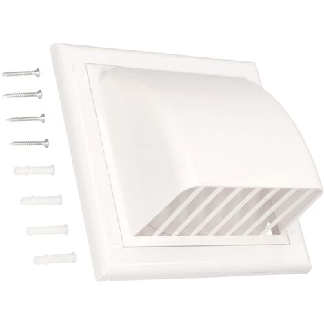 KOTARBAU Conduit d'air mural - Diamètre : 100 mm - Sortie murale avec clapet anti-retour - Couvercle de ventilation pour systèmes de ventilation ronds