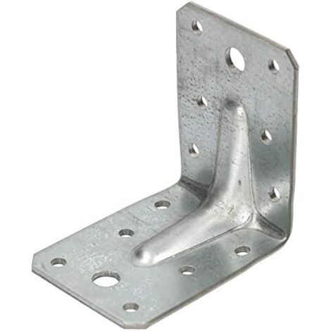 KOTARBAU Conector de esquina 75 x 75 x 55 mm conector agujero con nervadura conector madera soporte en ángulo de esquina alta calidad plateado galvanizado