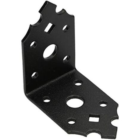 KOTARBAU Connecteur d'angle 64x65x40mm équerre perforée équerre de fixation assemblage bois revêtement en poudre couleur noire