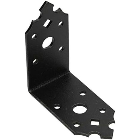 KOTARBAU Connecteur d'angle 80x80x40mm équerre perforée équerre de fixation assemblage bois revêtement en poudre couleur noire