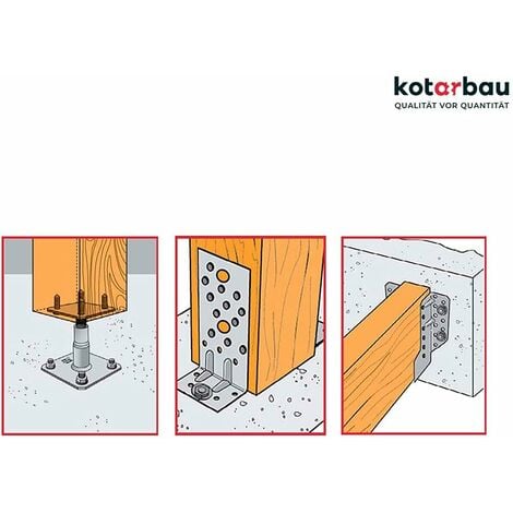 KOTARBAU Connecteur plat 145 mm x 40 mm plaque perforée galvanisée argent Connecteur bois intérieur extérieur Plaque perforée en acier Connecteur plat (10)