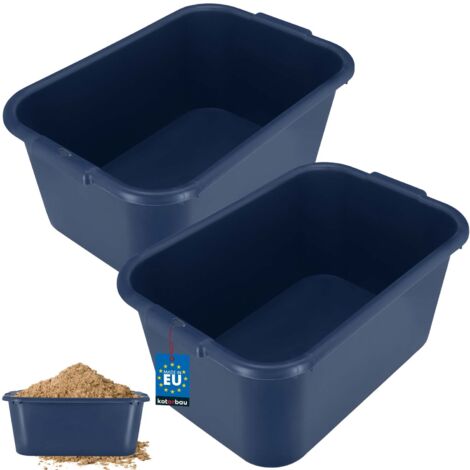 KOTARBAU® Conteneur à mortier rectangulaire de jardin 45 L bleu marine, lot de 2