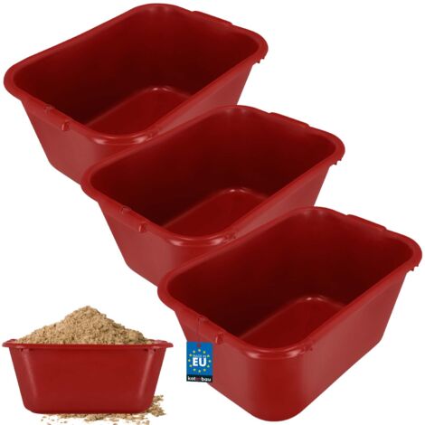 KOTARBAU® Conteneur à mortier rectangulaire de jardin 55 L rouge, lot de 3