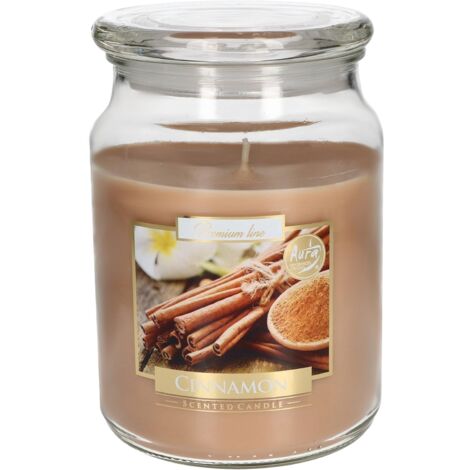 KOTARBAU Grande bougie parfumée parfumée en verre avec couvercle Cannelle Idée cadeau Aromathérapie Bougies décoratives Durée de combustion jusqu'à 100 heures