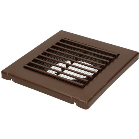 KOTARBAU® Griglia di ventilazione Ø 100 mm marrone con rete aerazione areazione in plastica per l'avvitamento quadrato