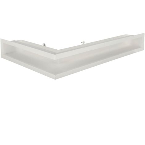 KOTARBAU® Grille Cheminée - Acier Revêtu Poudre - Bande d’aération d’angle - 60/40 cm - Gauche - Blanc - Grille Ventilation Cheminée - Aération pour Foyer - Moderne - Résistante Haute Température