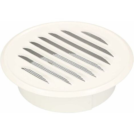 Kotarbau – Grille d'aération en tôle de zinc blanche 100 mm – Protection contre les insectes – Installation facile sans vis – Pour ventilation cuisine et salle de bain