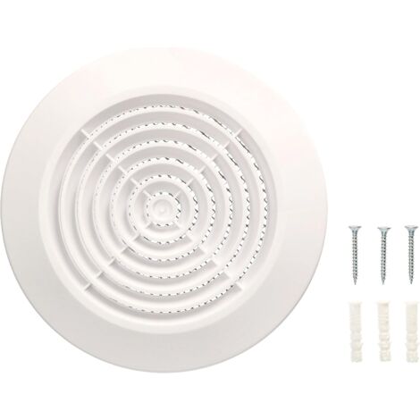 KOTARBAU Grille d'aération pour montage au plafond avec bride/raccord de tuyau rond Blanc 100 mm