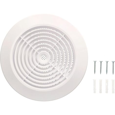 KOTARBAU Grille d'aération pour montage au plafond avec bride/raccord de tuyau rond blanc (125 mm).