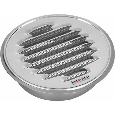 KOTARBAU Grille d'aération - Ronde - En acier inoxydable - 100 mm - Avec bride de vissage - Protège contre les insectes