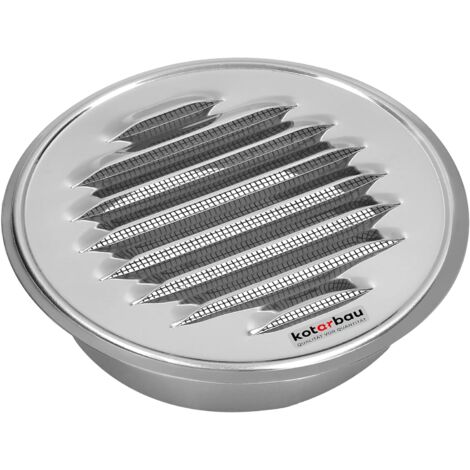 Kotarbau – Grille d'aération ronde en acier inoxydable 100 mm – Bride de vissage – Protection contre les insectes – Installation intérieure/extérieure