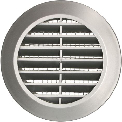 KOTARBAU Grille d'aération ronde en satin argenté - Diamètre : 60 mm - Avec moustiquaire
