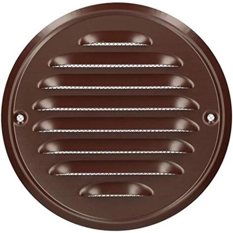 KOTARBAU Grille d'aération ronde en tôle de zinc - 130 mm - Marron - À visser