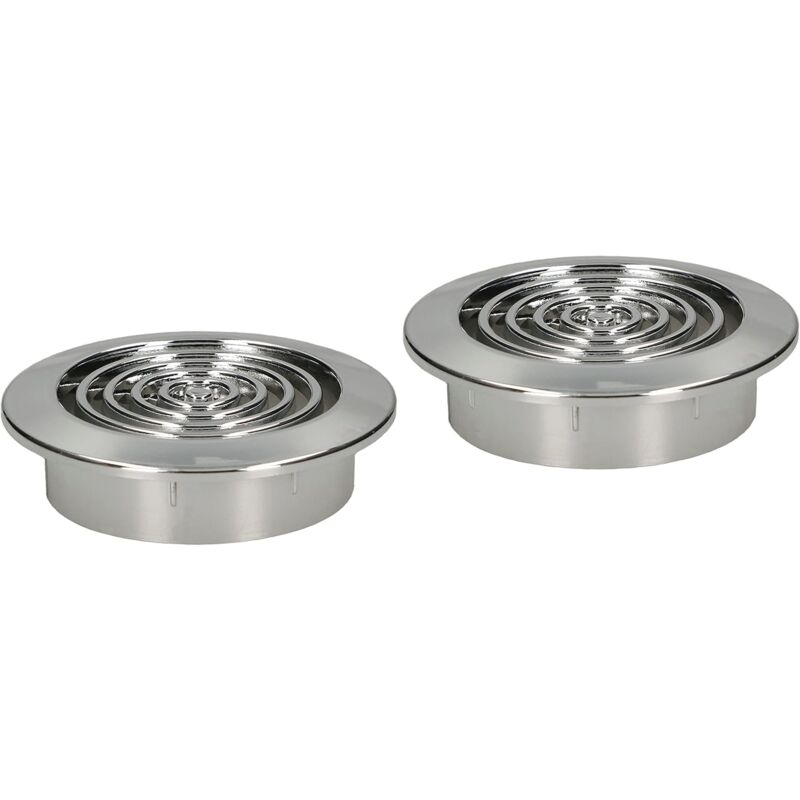 Grille d'aération ronde chromée diamètre 45 mm avec moustiquaire - Kotarbau